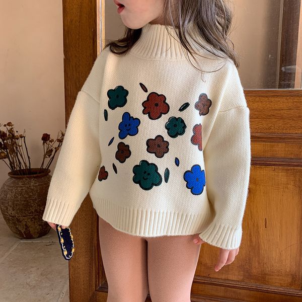 2021 new winter baby girls floral thicken knitted sweaters korean style toddlers kids turtleneck collar pullovers, Blue
2021 new winter baby girls floral thicken knitted sweaters korean style toddlers kids turtleneck collar pullovers, Blue