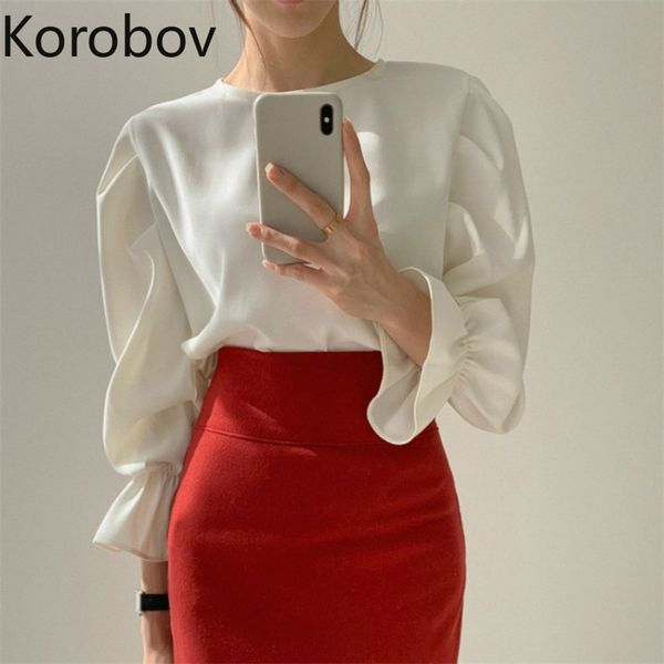 korobov o neck pullover flare long sleeve blouse women spring new chic blusas korean elegant ol shirts 2b134 210430, White
korobov o neck pullover flare long sleeve blouse women spring new chic blusas korean elegant ol shirts 2b134 210430, White