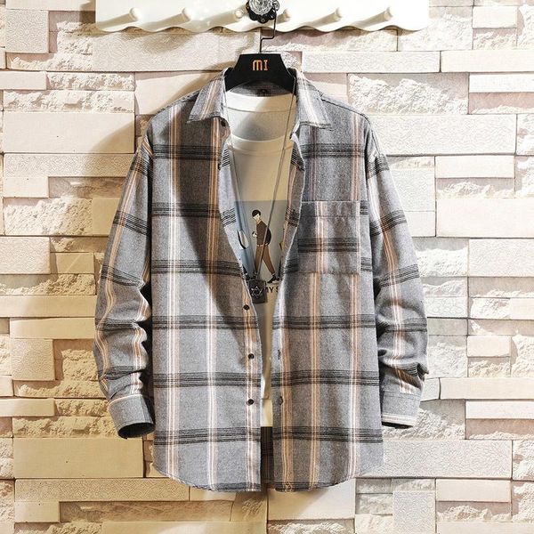 men's casual shirts hip hop streetwear oversize plaid flannel white black shirt men long sleeve 2021 loose spring autumn korea clothes
men's casual shirts hip hop streetwear oversize plaid flannel white black shirt men long sleeve 2021 loose spring autumn korea clothes