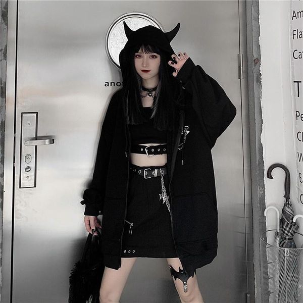 women's jackets ruibbit spring autumn women harajuku punk gothic girls black devil horn hoodies sweatshirt hooded japanese hip plus siz, Black;brown
women's jackets ruibbit spring autumn women harajuku punk gothic girls black devil horn hoodies sweatshirt hooded japanese hip plus siz, Black;brown
