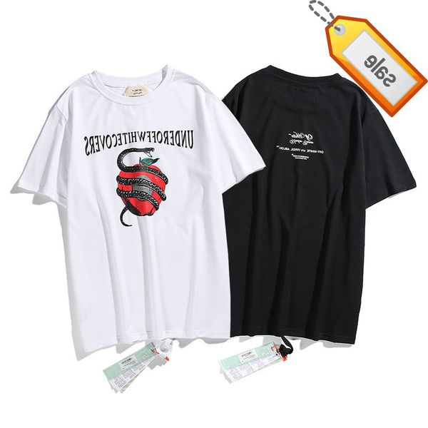 2022 summer off fashion brand black snake casual loose short sleeve t-shirt, White;black
2022 summer off fashion brand black snake casual loose short sleeve t-shirt, White;black