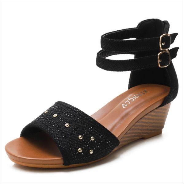 sandals women summer casual shoes fashion lightweight simple lady bohemian back zipper open toe comfortable ladies wedge, Black
sandals women summer casual shoes fashion lightweight simple lady bohemian back zipper open toe comfortable ladies wedge, Black