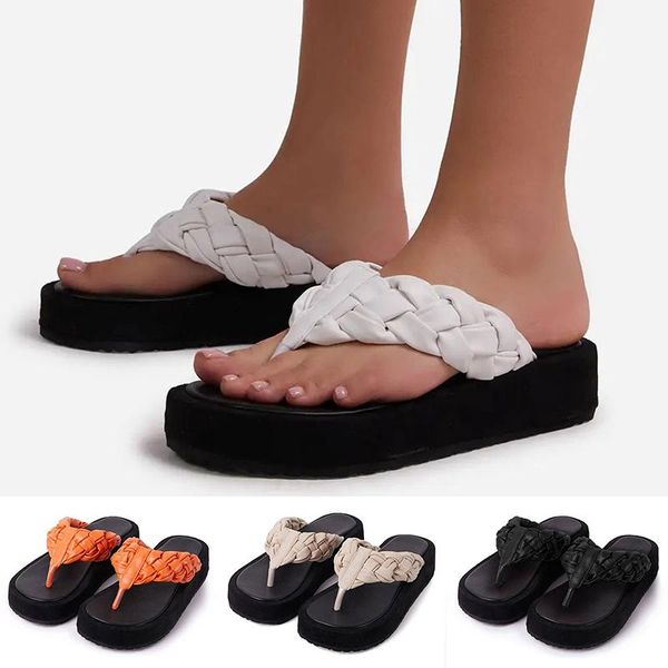slippers 2021 flip flops women woven summer fashion plus size female sandals comfortable solid thick bottom shoes outdoor, Black
slippers 2021 flip flops women woven summer fashion plus size female sandals comfortable solid thick bottom shoes outdoor, Black