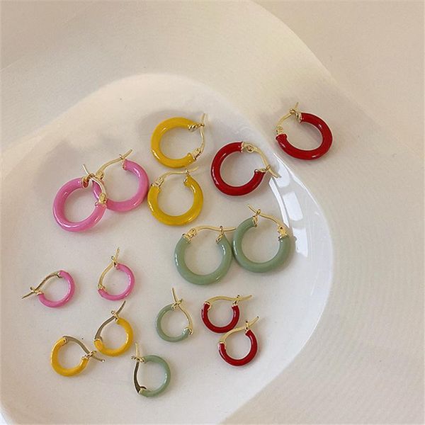 hoop & huggie aomu vintage colorful metal enamel c-shaped earrings simple fashion irregular geometric smooth small for women, Golden;silver
hoop & huggie aomu vintage colorful metal enamel c-shaped earrings simple fashion irregular geometric smooth small for women, Golden;silver