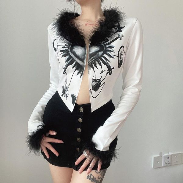 women's jackets vintage long sleeve fur stitching cardigan short coat female fashion 2021 autumn retro printing slim fit v-neck co, Black;brown
women's jackets vintage long sleeve fur stitching cardigan short coat female fashion 2021 autumn retro printing slim fit v-neck co, Black;brown