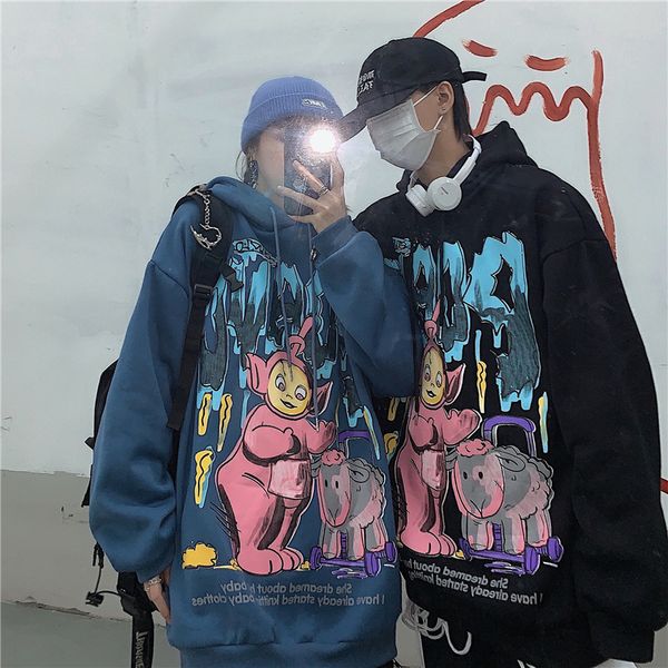 autumn and winter 2020 south korea shinjuku hip hop street cartoon printed plush hooded sweater men's and women's pullovers, Black
autumn and winter 2020 south korea shinjuku hip hop street cartoon printed plush hooded sweater men's and women's pullovers, Black