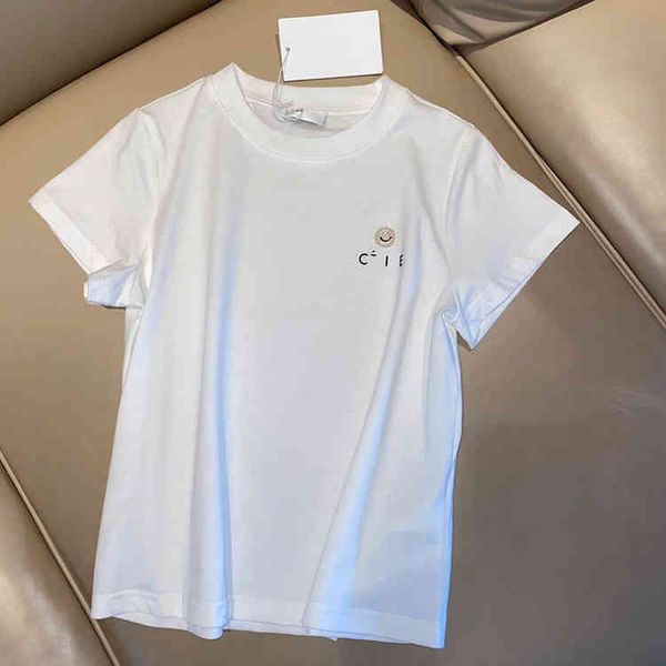 2022 factory wholesale new summer fashion pin bead smile round neck short sleeve women's print arc de t-shirt ce122237, White
2022 factory wholesale new summer fashion pin bead smile round neck short sleeve women's print arc de t-shirt ce122237, White