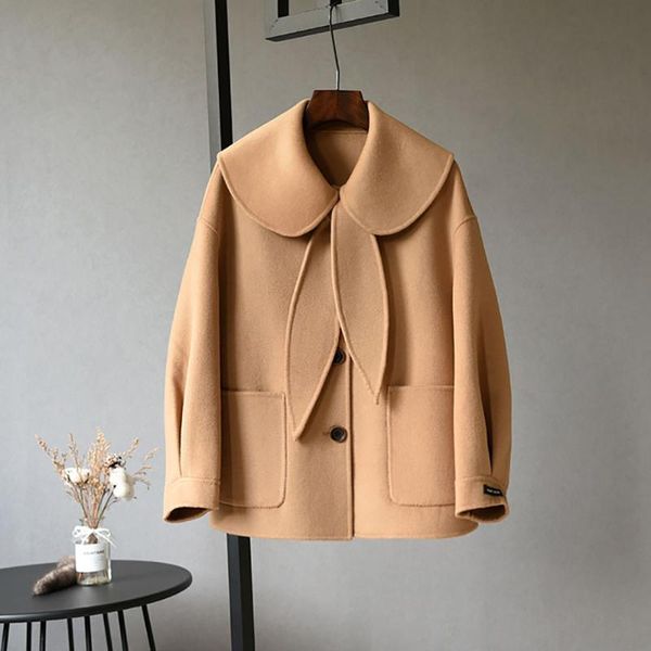 women's wool & blends fashion kawaii cute big button cashmere coat women casual long sleeve doll collar straight autumn winter camel bl, Black
women's wool & blends fashion kawaii cute big button cashmere coat women casual long sleeve doll collar straight autumn winter camel bl, Black