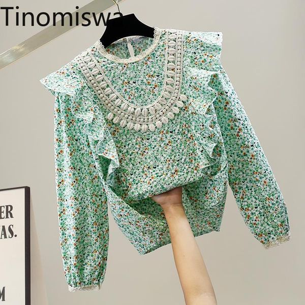 women's blouses & shirts tinomiswa patchwork cut out embroidery floral printed fashion o neck vintage long sleeve korean chic blouse f, White
women's blouses & shirts tinomiswa patchwork cut out embroidery floral printed fashion o neck vintage long sleeve korean chic blouse f, White