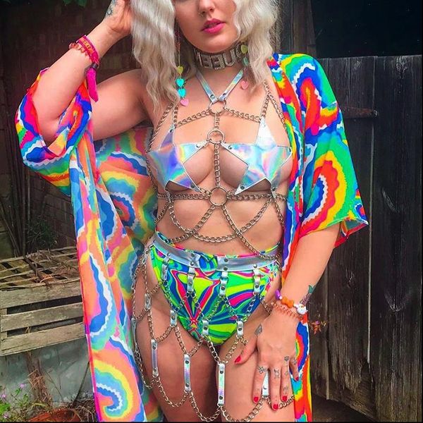laser two piece set women tracksuits halter hollow out metal link chain pentagram bra grid skirt rave festival lady, Gray
laser two piece set women tracksuits halter hollow out metal link chain pentagram bra grid skirt rave festival lady, Gray