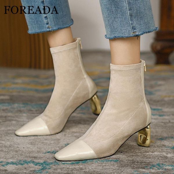 boots foreada high heel ankle real leather woman strange style short zip pointed toe ladies shoes brown size 40, Black
boots foreada high heel ankle real leather woman strange style short zip pointed toe ladies shoes brown size 40, Black