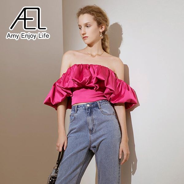 women's tanks & camis ael off shoulder crop ruffle women summer short sleeve lady slash neck strapless blouse rose red and white
women's tanks & camis ael off shoulder crop ruffle women summer short sleeve lady slash neck strapless blouse rose red and white