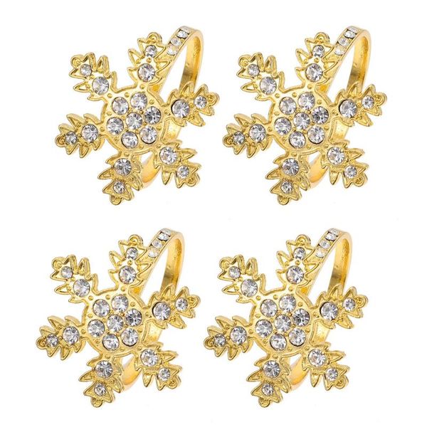 napkin rings 4 pcs exquisite household christmas snowflake decorations