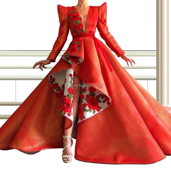 party dresses glamorous ball gown v-neck evening dress full sleeves satin orange flowers pleats ruching formal full-length, White;black
party dresses glamorous ball gown v-neck evening dress full sleeves satin orange flowers pleats ruching formal full-length, White;black
