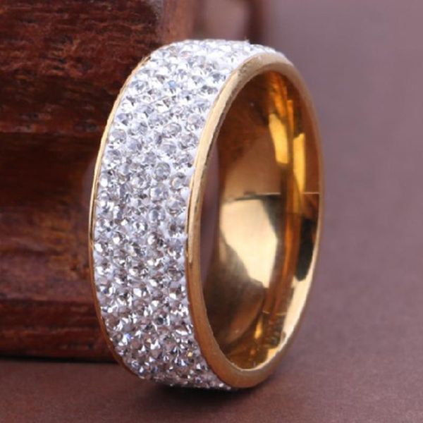 cluster rings women men wide type ring titanium band simulated diamonds wedding jewelry, Golden;silver
cluster rings women men wide type ring titanium band simulated diamonds wedding jewelry, Golden;silver
