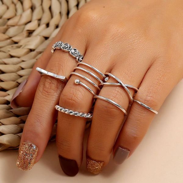 modyle 7 pcs/set bohemian beach retro simple hollow wave geometry ring set women charm jewelry accessories cluster rings, Golden;silver
modyle 7 pcs/set bohemian beach retro simple hollow wave geometry ring set women charm jewelry accessories cluster rings, Golden;silver