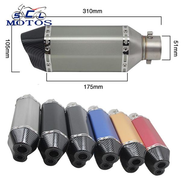 sclmotos-38-51mm motorcycle akrapovic exhaust modify motocross muffler atv dirt pit bike race fz6 cbr250 cb600 mt07 xmax pipe
sclmotos-38-51mm motorcycle akrapovic exhaust modify motocross muffler atv dirt pit bike race fz6 cbr250 cb600 mt07 xmax pipe