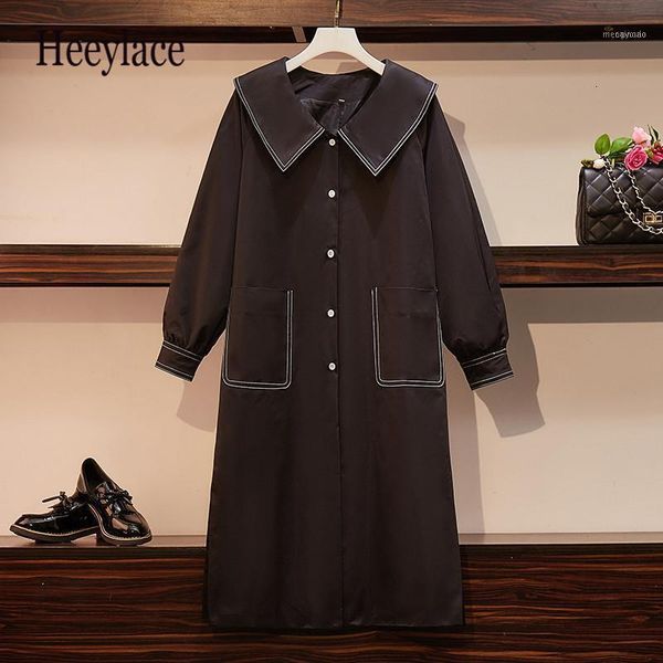 women's trench coats -4xl plus size long coat autumn 2021 fashion turn-down collar sleeve single-breasted loose casual women clothes1, Tan;black
women's trench coats -4xl plus size long coat autumn 2021 fashion turn-down collar sleeve single-breasted loose casual women clothes1, Tan;black