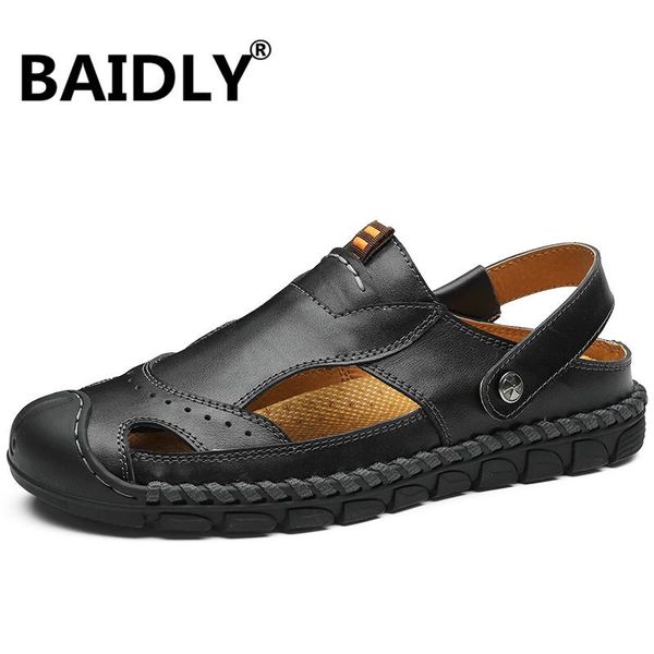 summer men's sandals outdoor casual shoes genuine leather non-slip sneakers men beach big size, Black
summer men's sandals outdoor casual shoes genuine leather non-slip sneakers men beach big size, Black