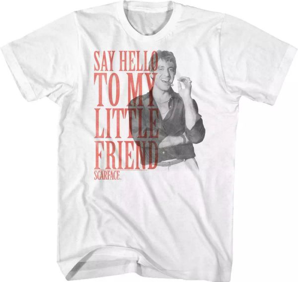 scarface say hello to my little friend t shirt licensed mob mafia movie white, White;black
scarface say hello to my little friend t shirt licensed mob mafia movie white, White;black