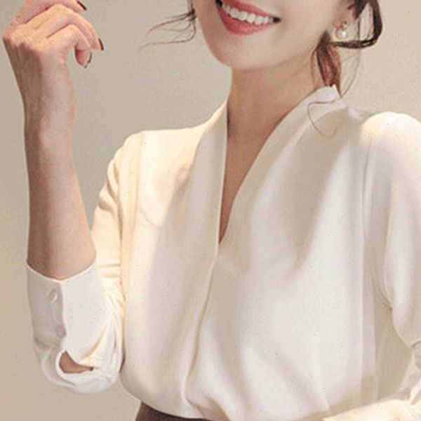 lady women shirts fashion solid color v neck long sleeve casual blouse woman shirt vintage white chiffon g35
lady women shirts fashion solid color v neck long sleeve casual blouse woman shirt vintage white chiffon g35