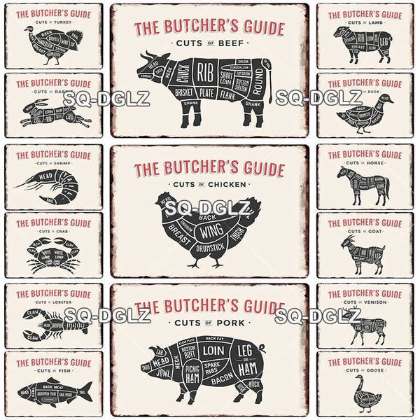 the butcher guide vintage metal sign farm decor tin sign pub plates meat detail metal crafts painting plaques art decoration
the butcher guide vintage metal sign farm decor tin sign pub plates meat detail metal crafts painting plaques art decoration