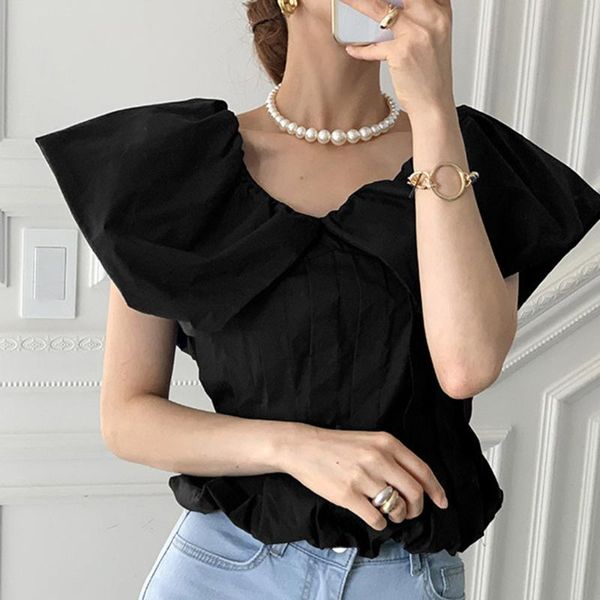 women's blouses & shirts 2021 summer japanese style fashion solid color round neck flying sleeves blouse simplicity temperament casual, White
women's blouses & shirts 2021 summer japanese style fashion solid color round neck flying sleeves blouse simplicity temperament casual, White