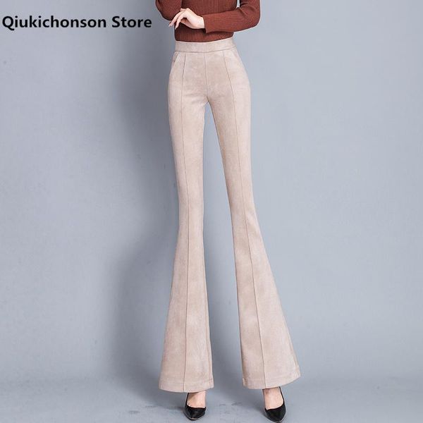 korean fashion stretchy suede pants women autumn winter elegant ladies trousers high waist casual flared pantalon femme women's & capri, Black;white
korean fashion stretchy suede pants women autumn winter elegant ladies trousers high waist casual flared pantalon femme women's & capri, Black;white