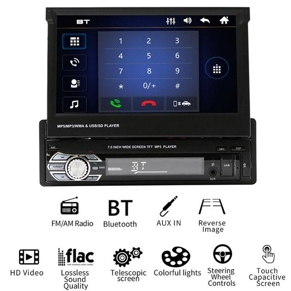 single din car stereo 9601 1din radio with 7 inch retractable display video multimedia player bluetooth aux input tf in-dash gps & accessori
single din car stereo 9601 1din radio with 7 inch retractable display video multimedia player bluetooth aux input tf in-dash gps & accessori