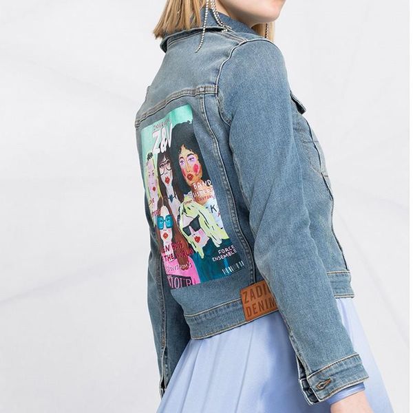 women's jackets original brand spring women denim jacket turn-down collar cotton back printed female outwear coat, Black;brown
women's jackets original brand spring women denim jacket turn-down collar cotton back printed female outwear coat, Black;brown