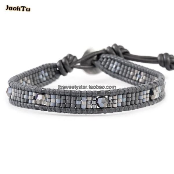 tennis grey mixed seed beads leather wrap bracelet lucky, Golden;silver
tennis grey mixed seed beads leather wrap bracelet lucky, Golden;silver