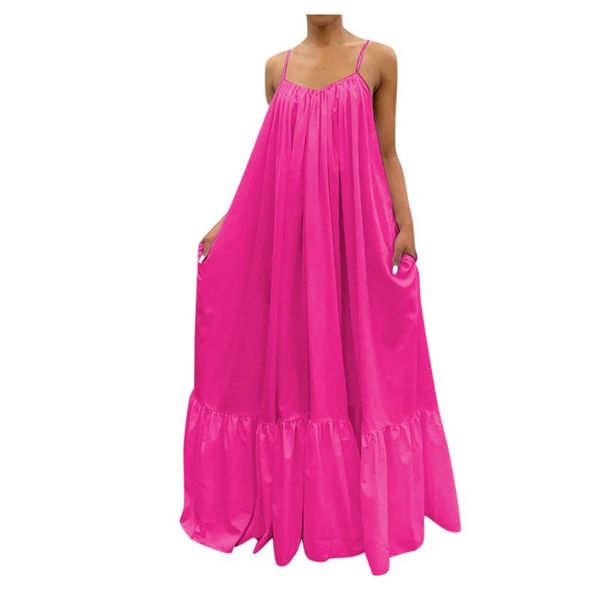casual dresses #l5 spaghetti strap maxi dress women bohemian solid straps pocket loose backless big swing for robe, Black;gray
casual dresses #l5 spaghetti strap maxi dress women bohemian solid straps pocket loose backless big swing for robe, Black;gray