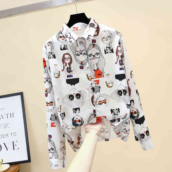 suits cartoon girl head blouse long sleeve shirt female women shirts streetwear clothes, White;black
suits cartoon girl head blouse long sleeve shirt female women shirts streetwear clothes, White;black