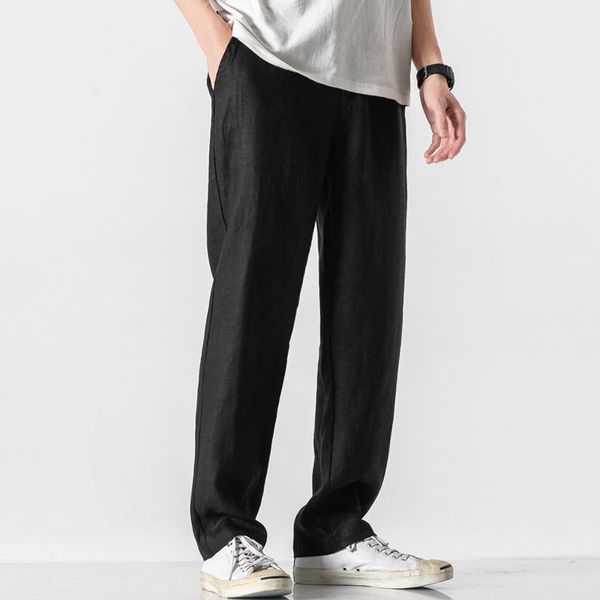 large size loose straight leg lightweight pants 2021 summer classic brand thin linen men's solid color casual trousers, Black
large size loose straight leg lightweight pants 2021 summer classic brand thin linen men's solid color casual trousers, Black