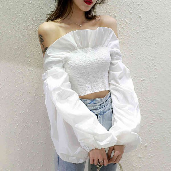 hoodie white slim shirt for women slash neck lantern sleeve patchwork ruffle short shirts female fashion stylish, Black
hoodie white slim shirt for women slash neck lantern sleeve patchwork ruffle short shirts female fashion stylish, Black