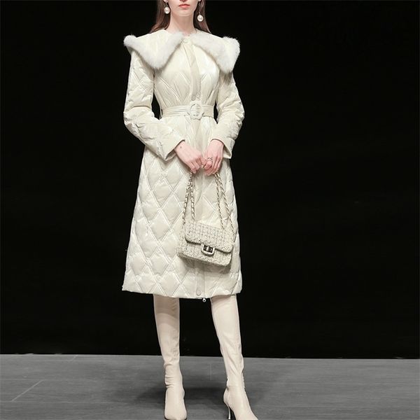 2021 new winter women's fashion temperament lapel lace up thin white duck down rabbit jacket, Black
2021 new winter women's fashion temperament lapel lace up thin white duck down rabbit jacket, Black
