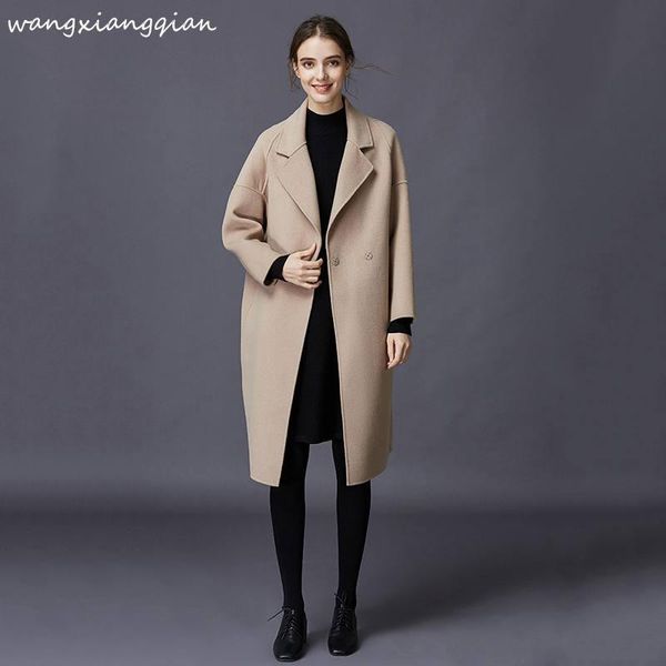 women's wool & blends cashmere coat medium length 2021 hepburn wind loose fashion casual large size autumn winter female a495, Black
women's wool & blends cashmere coat medium length 2021 hepburn wind loose fashion casual large size autumn winter female a495, Black