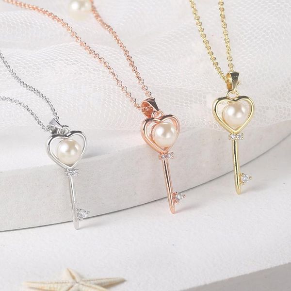 romantic heart key pendant necklaces for women imitation pearl rose gold color party birthday gift fashion jewelry n156, Silver
romantic heart key pendant necklaces for women imitation pearl rose gold color party birthday gift fashion jewelry n156, Silver