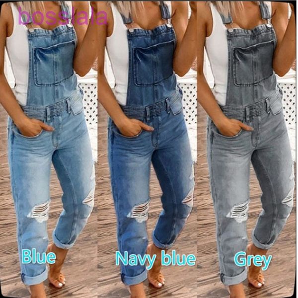 women denim overalls pants ripped washed slim jumpsuits suspender jeans with holes pocket on chest lady long trousers, Blue
women denim overalls pants ripped washed slim jumpsuits suspender jeans with holes pocket on chest lady long trousers, Blue