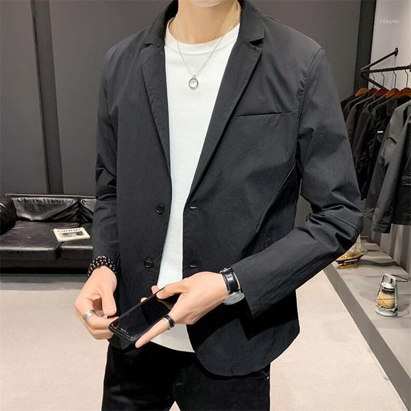 men's suits & blazers casual suit 2021 spring autumn fashion brand men blazer solid business office jacket, White;black
men's suits & blazers casual suit 2021 spring autumn fashion brand men blazer solid business office jacket, White;black