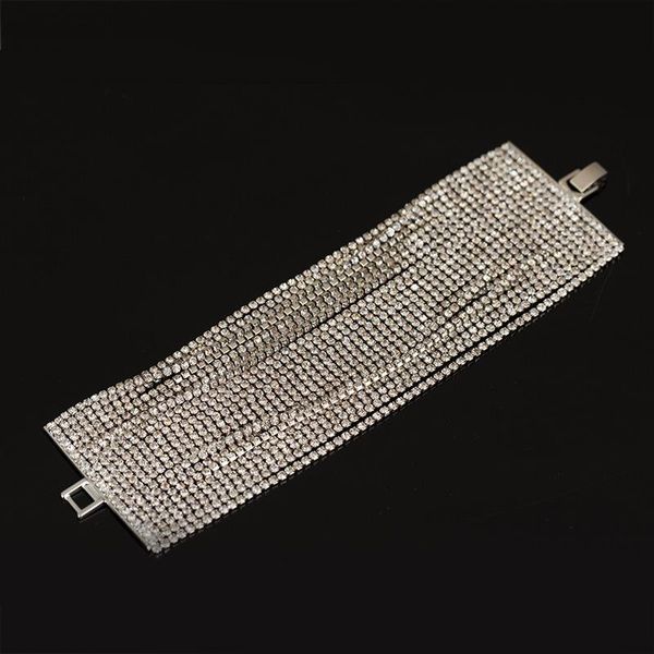 link, chain women crystal charms wide bangle & bracelet gold color bracelets femme fashion jewelry, Black
link, chain women crystal charms wide bangle & bracelet gold color bracelets femme fashion jewelry, Black