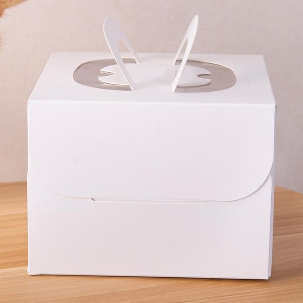 gift wrap 8 inch white baking box european-style cake pressing process drop