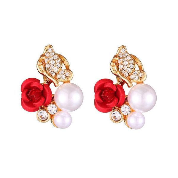stylish luxury red rose flower earrings imitation jewelry pearl earrings bijoux plated crystal beautiful earring oorbellen gifts, Silver
stylish luxury red rose flower earrings imitation jewelry pearl earrings bijoux plated crystal beautiful earring oorbellen gifts, Silver
