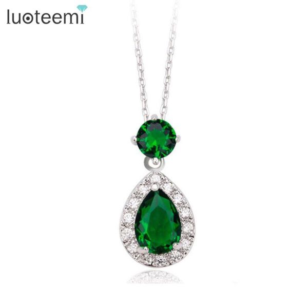 4-color options small size cubic zirconia waterdrop pendant necklace women charm for party dress accessories necklaces, Silver
4-color options small size cubic zirconia waterdrop pendant necklace women charm for party dress accessories necklaces, Silver
