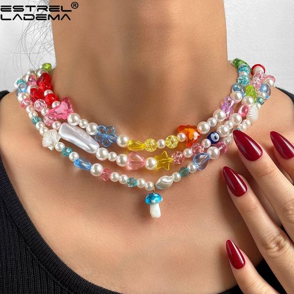 chains fashion colorful mushroom irregular pearl beaded necklace for women handmade butterfly heart stars beads chain necklaces jewelry, Silver
chains fashion colorful mushroom irregular pearl beaded necklace for women handmade butterfly heart stars beads chain necklaces jewelry, Silver