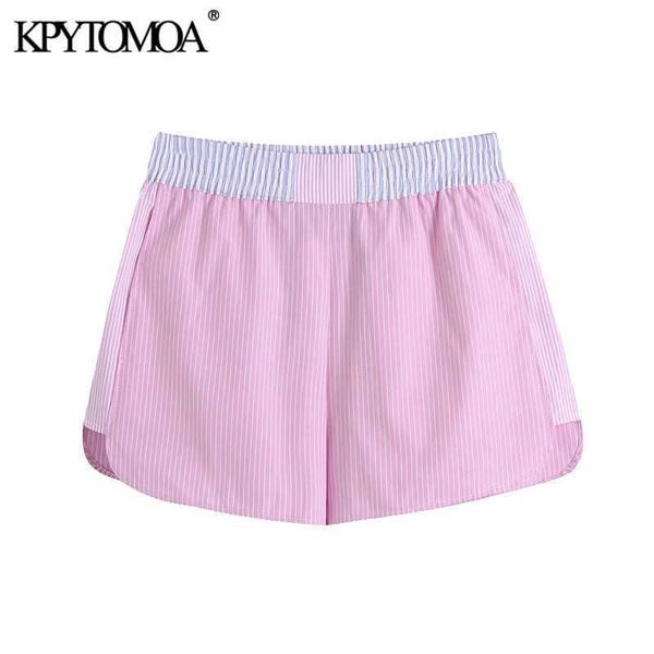kpytomoa women chic fashion patchwork striped shorts vintage high elastic waist side pockets female short pants mujer 210625, White;black
kpytomoa women chic fashion patchwork striped shorts vintage high elastic waist side pockets female short pants mujer 210625, White;black