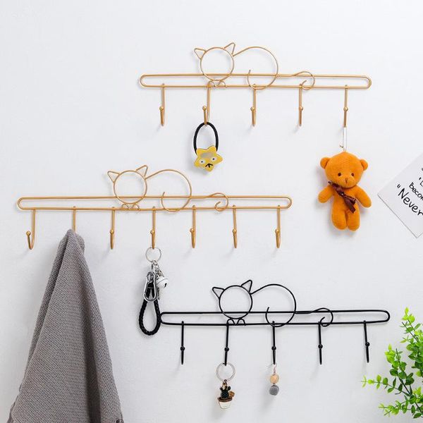 hooks & rails cat wall mounted metal hook rack key coat towel holder with 7 or 5 simple multifunctional kitchen decoration re 
hooks & rails cat wall mounted metal hook rack key coat towel holder with 7 or 5 simple multifunctional kitchen decoration re