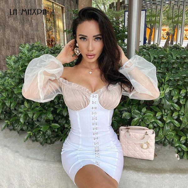casual dresses off-shoulder perspective lantern sleeve stitching tube button-shaped mini dress 2021 cocktail party runway, Black;gray
casual dresses off-shoulder perspective lantern sleeve stitching tube button-shaped mini dress 2021 cocktail party runway, Black;gray