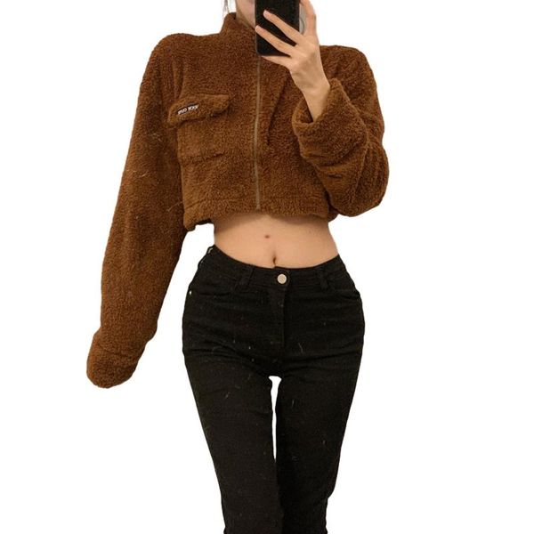 women's jackets women short fuzzy jacket, adults letter pattern long sleeve stand collar zipper outerwear, Black;brown
women's jackets women short fuzzy jacket, adults letter pattern long sleeve stand collar zipper outerwear, Black;brown