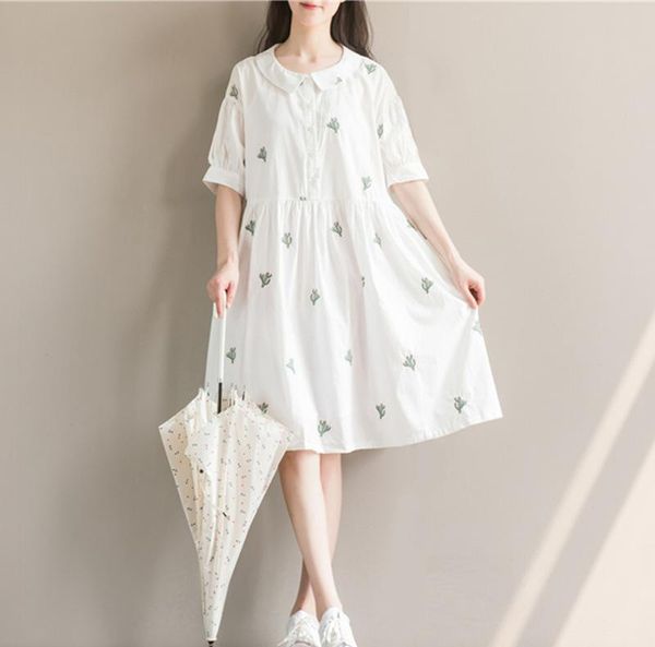 maternity dresses summer dress 2021 style literary cotton and linen loose embroidered skirt mid-length, White
maternity dresses summer dress 2021 style literary cotton and linen loose embroidered skirt mid-length, White